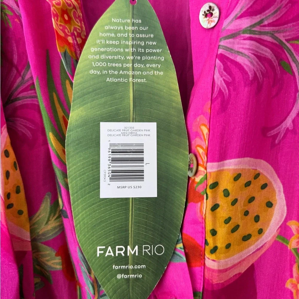 FARM Rio Fuchsia Floral Midi Dress - Picture 4 of 5